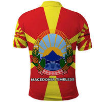 Macedonia Polo Shirt with National Emblem and Sunburst Flag Design - Wonder Print Shop