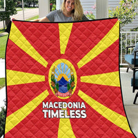 Macedonia Quilt with National Emblem and Sunburst Flag Design - Wonder Print Shop