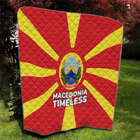 Macedonia Quilt with National Emblem and Sunburst Flag Design - Wonder Print Shop