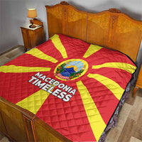 Macedonia Quilt with National Emblem and Sunburst Flag Design - Wonder Print Shop
