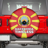 Macedonia Spare Tire Cover with National Emblem and Sunburst Flag Design - Wonder Print Shop