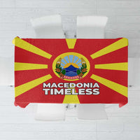 Macedonia Tablecloth with National Emblem and Sunburst Flag Design - Wonder Print Shop