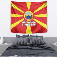 Macedonia Tapestry with National Emblem and Sunburst Flag Design - Wonder Print Shop