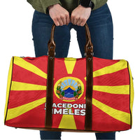 Macedonia Travel Bag with National Emblem and Sunburst Flag Design - Wonder Print Shop