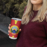 Macedonia Tumbler Cup with National Emblem and Sunburst Flag Design - Wonder Print Shop