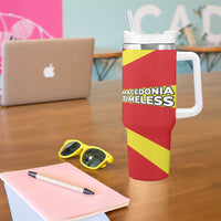 Macedonia Tumbler With Handle with National Emblem and Sunburst Flag Design - Wonder Print Shop