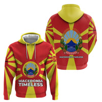 Macedonia Zip Hoodie with National Emblem and Sunburst Flag Design - Wonder Print Shop