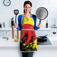 Macedonia Apron with Howling Wolf and Sunset Forest Design - Wonder Print Shop