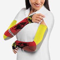 Macedonia Arm Sleeves with Howling Wolf and Sunset Forest Design - Wonder Print Shop