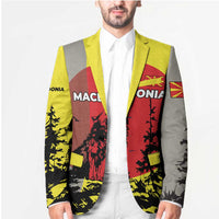 Macedonia Blazer with Howling Wolf and Sunset Forest Design - Wonder Print Shop