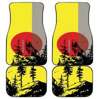Macedonia Car Mats with Howling Wolf and Sunset Forest Design - Wonder Print Shop