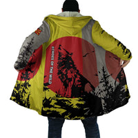 Macedonia Cloak with Howling Wolf and Sunset Forest Design - Wonder Print Shop