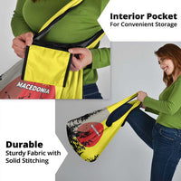 Macedonia Grocery Bag with Howling Wolf and Sunset Forest Design - Wonder Print Shop