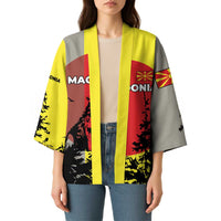Macedonia Kimono with Howling Wolf and Sunset Forest Design - Wonder Print Shop