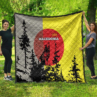 Macedonia Quilt with Howling Wolf and Sunset Forest Design - Wonder Print Shop