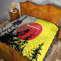 Macedonia Quilt with Howling Wolf and Sunset Forest Design - Wonder Print Shop