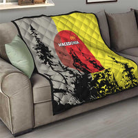 Macedonia Quilt with Howling Wolf and Sunset Forest Design - Wonder Print Shop