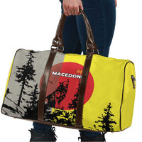 Macedonia Travel Bag with Howling Wolf and Sunset Forest Design - Wonder Print Shop