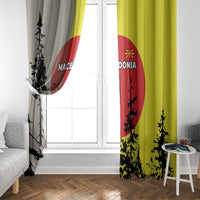 Macedonia Window Curtain with Howling Wolf and Sunset Forest Design - Wonder Print Shop