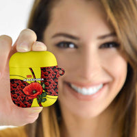Macedonia AirPods Case with Red Poppy Flower and Curved Panel Design - Wonder Print Shop
