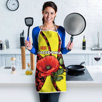 Macedonia Apron with Red Poppy Flower and Curved Panel Design - Wonder Print Shop