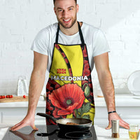 Macedonia Apron with Red Poppy Flower and Curved Panel Design - Wonder Print Shop