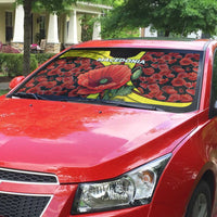 Macedonia Auto Sun Shade with Red Poppy Flower and Curved Panel Design - Wonder Print Shop