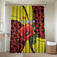 Macedonia Bathroom Set with Red Poppy Flower and Curved Panel Design - Wonder Print Shop