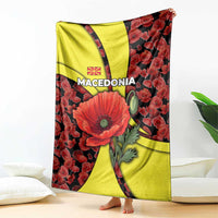 Macedonia Blanket with Red Poppy Flower and Curved Panel Design - Wonder Print Shop