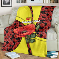Macedonia Blanket with Red Poppy Flower and Curved Panel Design - Wonder Print Shop