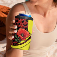 Macedonia 4 in 1 Can Cooler Tumbler with Red Poppy Flower and Curved Panel Design - Wonder Print Shop