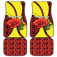 Macedonia Car Mats with Red Poppy Flower and Curved Panel Design - Wonder Print Shop