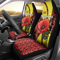 Macedonia Car Seat Cover with Red Poppy Flower and Curved Panel Design - Wonder Print Shop
