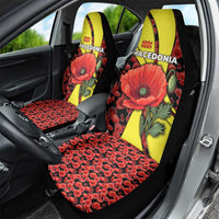 Macedonia Car Seat Cover with Red Poppy Flower and Curved Panel Design - Wonder Print Shop