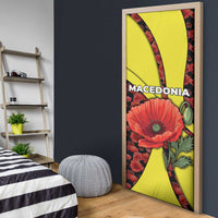 Macedonia Door Cover with Red Poppy Flower and Curved Panel Design - Wonder Print Shop