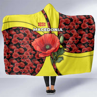 Macedonia Hooded Blanket with Red Poppy Flower and Curved Panel Design - Wonder Print Shop