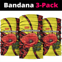 Macedonia Neck Gaiter with Red Poppy Flower and Curved Panel Design TS04