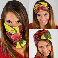 Macedonia Neck Gaiter with Red Poppy Flower and Curved Panel Design TS04