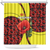 Macedonia Shower Curtain with Red Poppy Flower and Curved Panel Design - Wonder Print Shop
