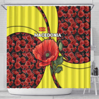 Macedonia Shower Curtain with Red Poppy Flower and Curved Panel Design - Wonder Print Shop