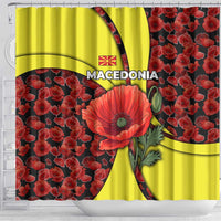 Macedonia Shower Curtain with Red Poppy Flower and Curved Panel Design - Wonder Print Shop