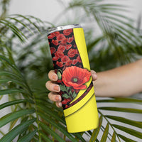 Macedonia Skinny Tumbler with Red Poppy Flower and Curved Panel Design - Wonder Print Shop