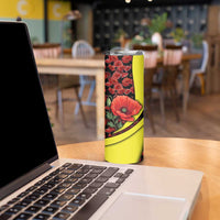 Macedonia Skinny Tumbler with Red Poppy Flower and Curved Panel Design - Wonder Print Shop