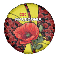 Macedonia Spare Tire Cover with Red Poppy Flower and Curved Panel Design - Wonder Print Shop