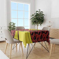 Macedonia Tablecloth with Red Poppy Flower and Curved Panel Design - Wonder Print Shop