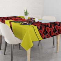 Macedonia Tablecloth with Red Poppy Flower and Curved Panel Design - Wonder Print Shop