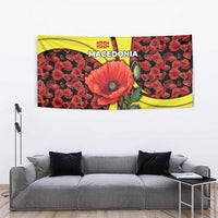 Macedonia Tapestry with Red Poppy Flower and Curved Panel Design - Wonder Print Shop