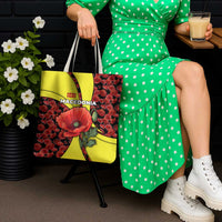 Macedonia Tote Bag with Red Poppy Flower and Curved Panel Design - Wonder Print Shop