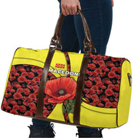Macedonia Travel Bag with Red Poppy Flower and Curved Panel Design - Wonder Print Shop