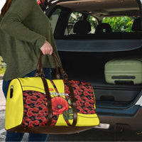 Macedonia Travel Bag with Red Poppy Flower and Curved Panel Design - Wonder Print Shop